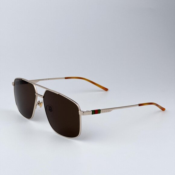 Gucci GG1676S 002 Men NAVIGATOR BRAND NEW Sunglasses Gold Brown Aviator - Picture 6 of 12